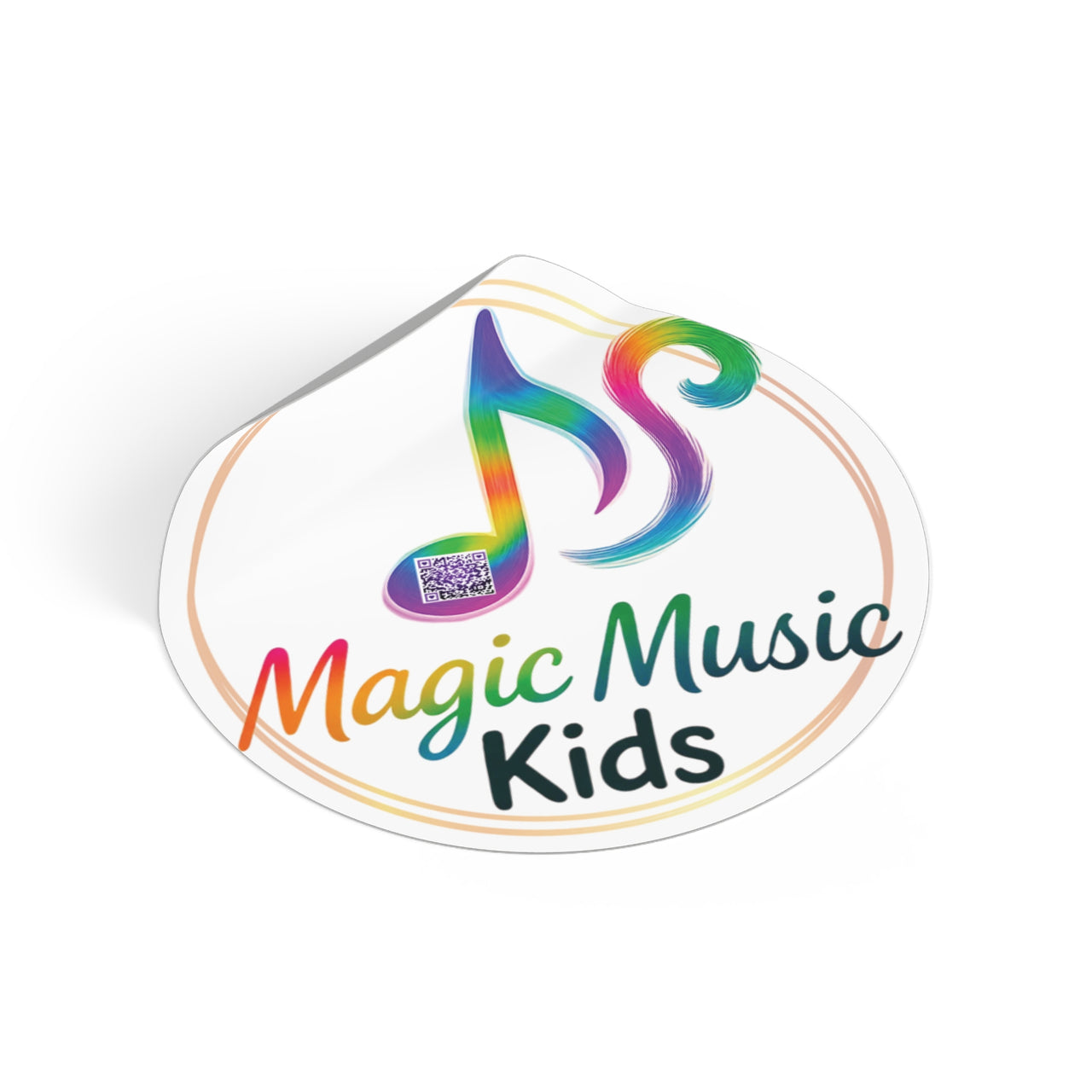 Magic Music Kids Round Vinyl Sticker