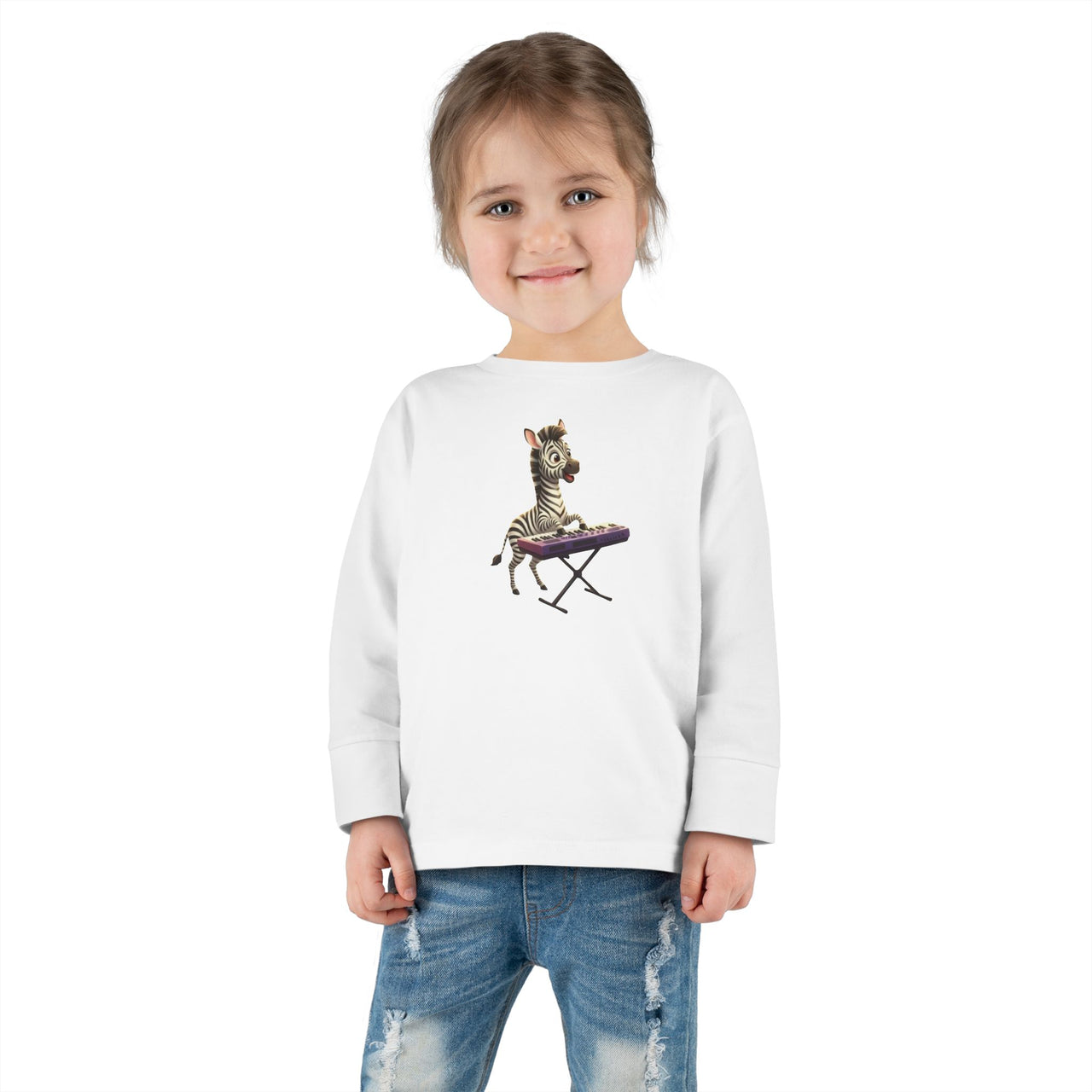 Toddler Long Sleeve Tee "Zola the Zebra"